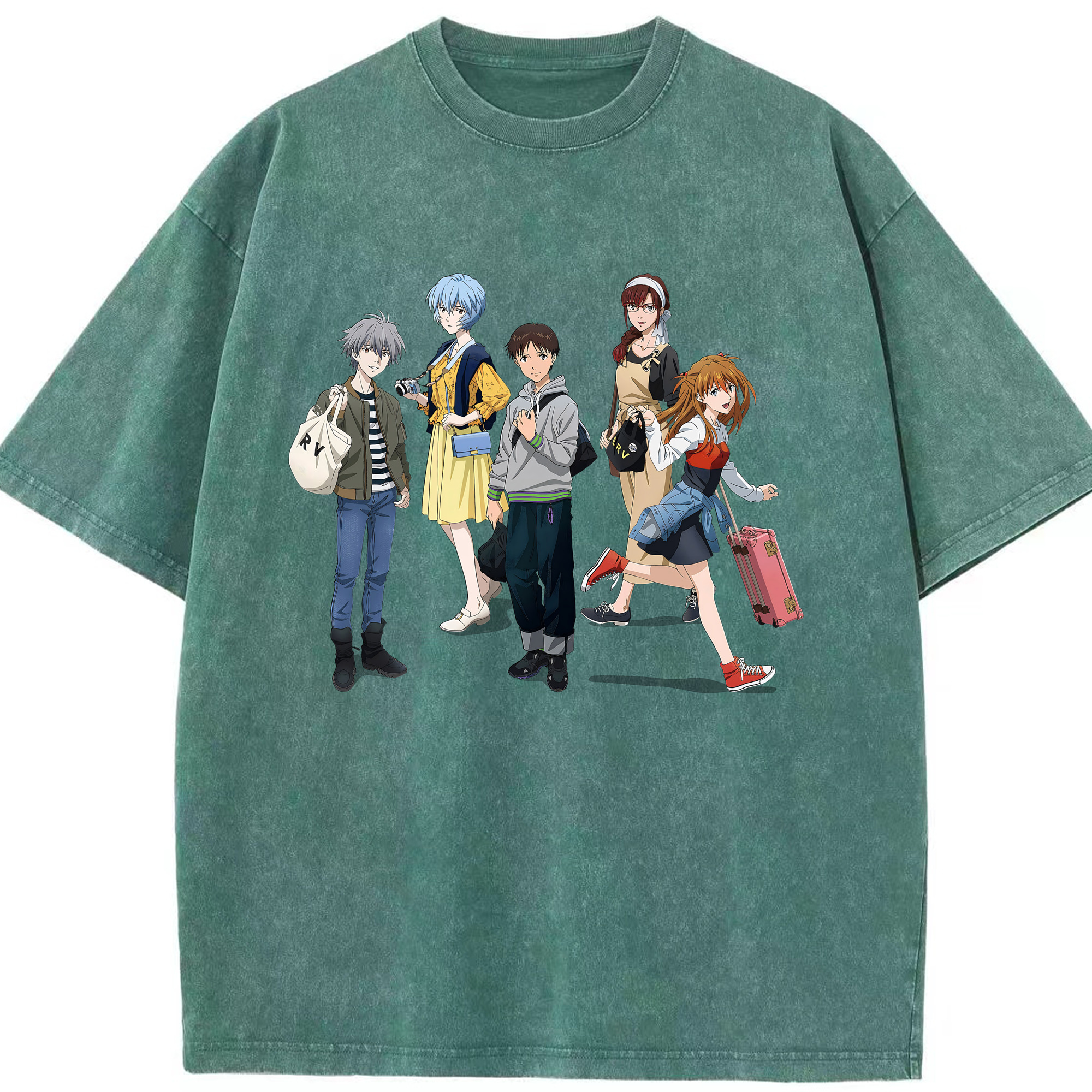 （画像用） EVA 新世紀エヴァンゲリオン 綿100% ヴィンテージ風 半袖Tシャツ（フロントプリント）